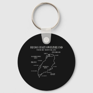 Chaveiro Mapa do Tour Du Mont Blanc França Itália Suíça Hi