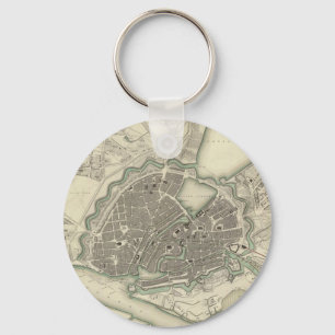 Chaveiro Mapa do vintage de Hamburgo Alemanha (1841)