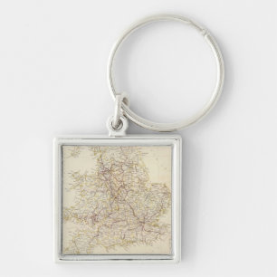 Chaveiro Mapa do vintage de Inglaterra (1837)
