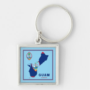 Chaveiro Mapa e Selo do Sinalizador de Guam