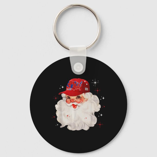 Chaveiro Mapa eleitoral de Trump Papais noeis de Natal Feli (Frente)