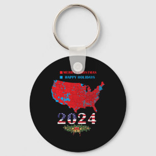 Chaveiro Mapa Eleitoral Trump 2024 Natal Divertido Feliz