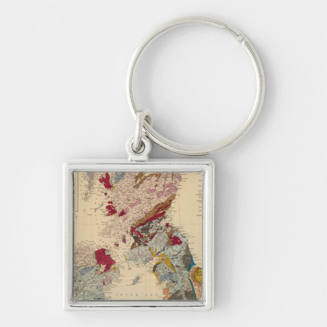 Chaveiro Mapa geológico, Ilhas Britânicas (Frente)