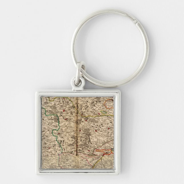 Chaveiro Mapa gravado das florestas da Alemanha (Frente)