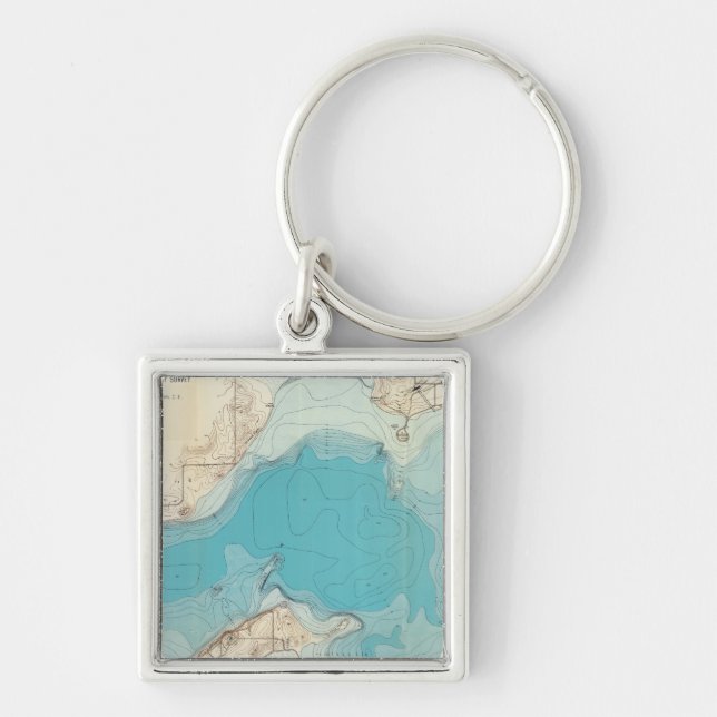 Chaveiro Mapa hidrográfico Lago Mendota (Frente)