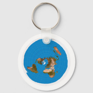 Chaveiro Mapa liso da terra - projeção equidistante