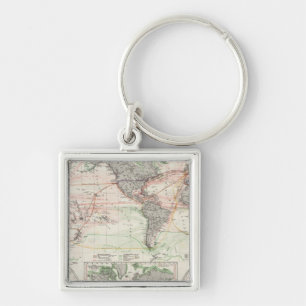 Chaveiro Mapa Mundial das Correntes do Oceano