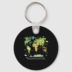 Chaveiro Mapa Mundial de Geografia Escolar para Volta às Au
