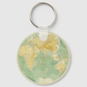 Chaveiro Mapa Mundial do Oceano Índico, Europa, Ásia e Á