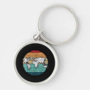 Chaveiro Mapa Mundial Retro