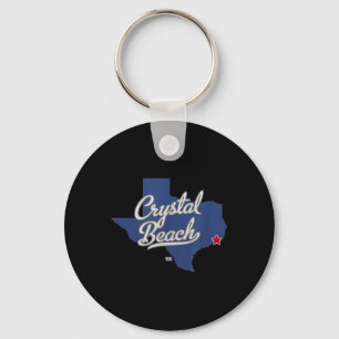 Chaveiro Mapa Tx do Texas Crystal Beach