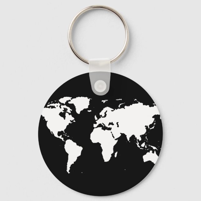 Chaveiro mapas mundiais - cor personalizável (Frente)
