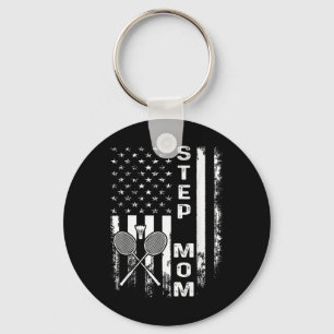 Chaveiro Máquina de Badminton Mãe Americana Bandeira Vintag