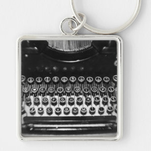 Chaveiro Máquina de escrever em preto-e-branco
