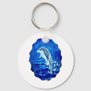 Chaveiro Mar azul que pula o golfinho