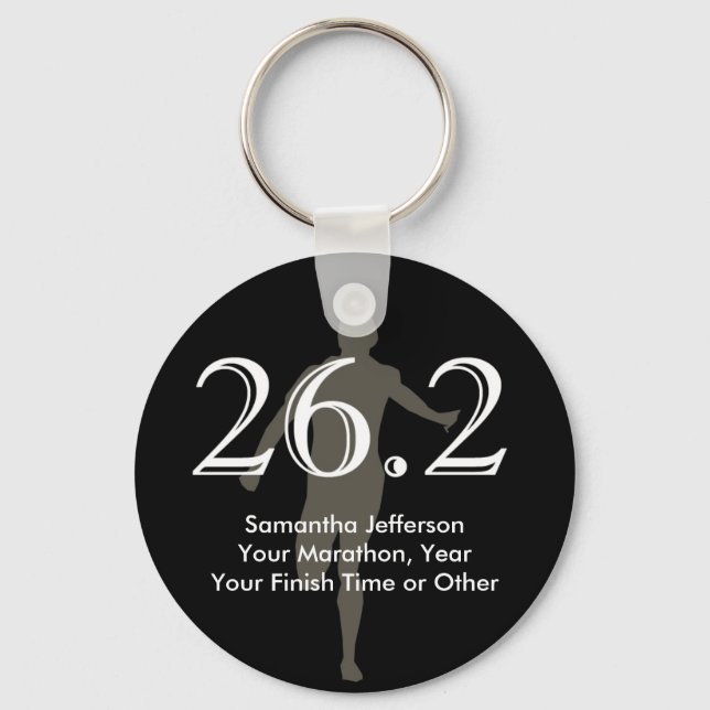Chaveiro Maratona Personalizada 26.2 Guardar Preto (Frente)