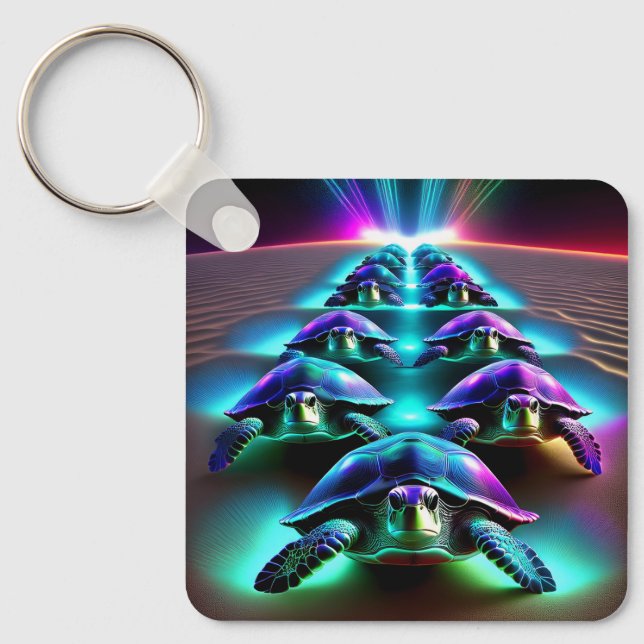 Chaveiro Marcha Das Tartarugas Neon (Frente)