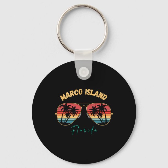Chaveiro Marco Island Beach Florida Souvenir Surfboard  (Frente)