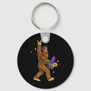 Chaveiro Mardi Gras Bigfoot Crianças Engraçadas Homens Sasq