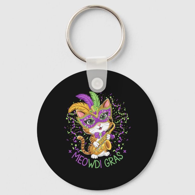 Chaveiro Mardi Gras Cat Lovers (Frente)