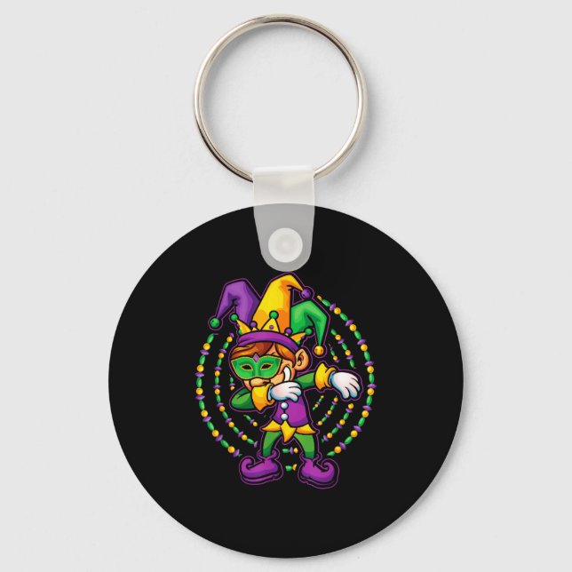 Chaveiro Mardi Gras Dabbing Boys Kids Gift Funny New Orlean (Frente)