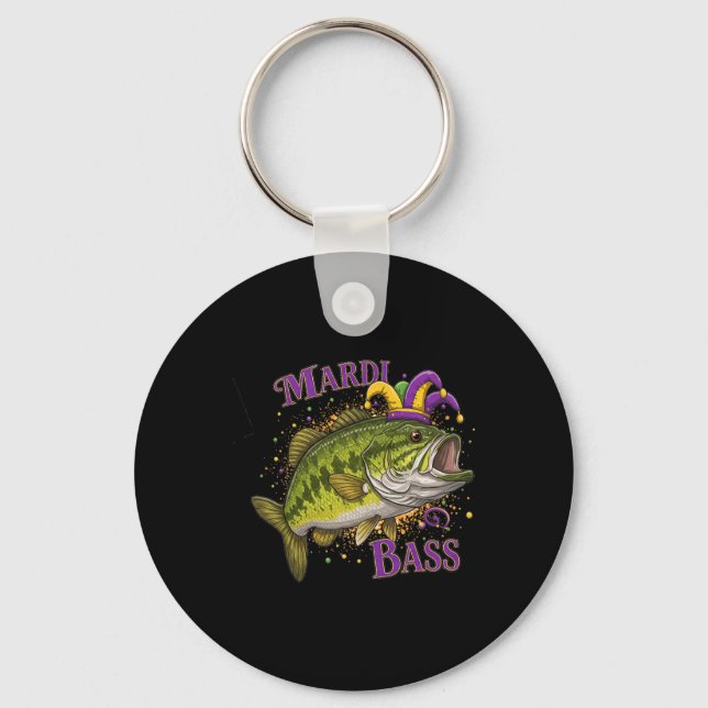 Chaveiro Mardi Gras - Design de Pesca Engraçado (Frente)
