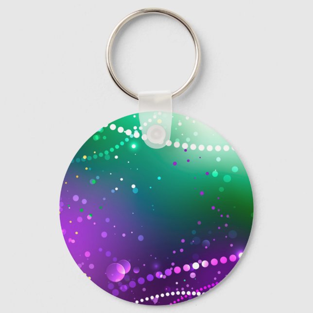 Chaveiro Mardi Gras Festivo Purple Background (Frente)