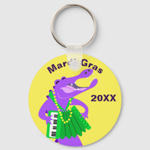 Chaveiro Mardi Gras Gator Roxo