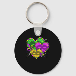 Chaveiro Mardi Gras Heart Fleur-de-lys - Símbolo Mardi Gras