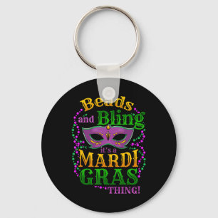 Chaveiro Mardi Gras Miçangas e Bling É uma coisa de Mardi G