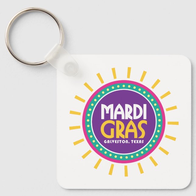 Chaveiro Mardi Gras Sun, Galveston, Texas (Frente)