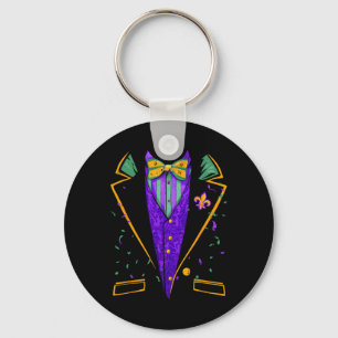 Chaveiro Mardi Gras Tuxedo Costume Engraçado Design do Carn