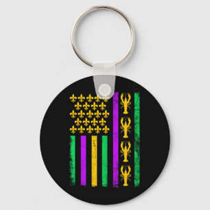 Chaveiro Mardi Gras Usa Flag Fish Men Women Ki