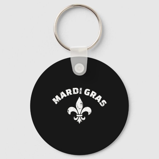 Chaveiro Mardi Gras Vintage Fleur De Lis (Frente)