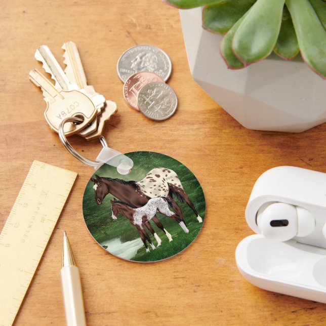 Chaveiro Mare e Foal de Cavalo Appaloosa (Mesa)