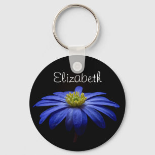 Chaveiro Margarida Azul Personalizada Gerbera Flor