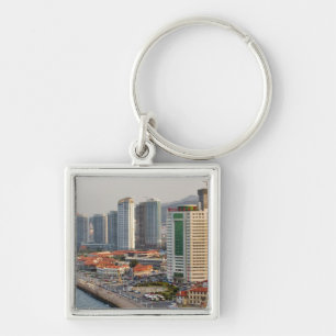 Chaveiro Margem com a silhueta da cidade de Yantai, Shandon