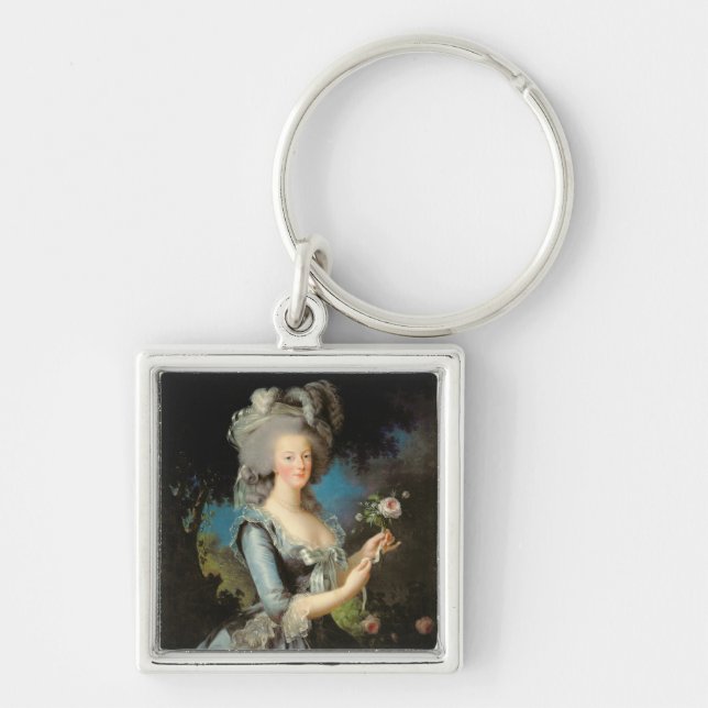 Chaveiro Marie Antoinette com um rosa, 1783 (Frente)