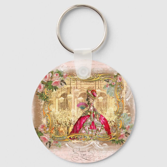 Chaveiro Marie Antoinette Versailles Partido Rosa (Frente)