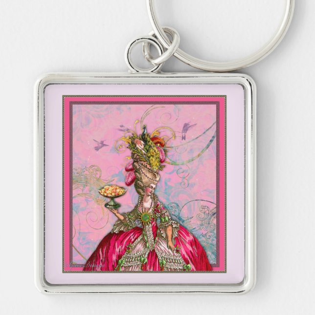 Chaveiro Marie Antonette Peacocks e bolos (Frente)