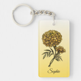 Chaveiro Marigold, Flor de Nascimento Personalizado em Outu