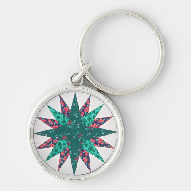 Chaveiro Mariner's Compass Quilt Keychain (Frente)