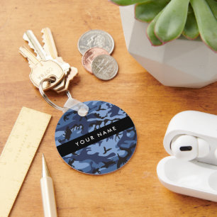 Chaveiro Marinho Camuflagem Azul Seu nome Personaliza