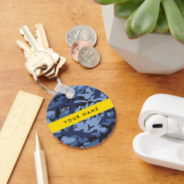 Chaveiro Marinho Camuflagem Azul Seu nome Personaliza