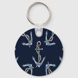 Chaveiro Marinho de Âncoras de Água Azul