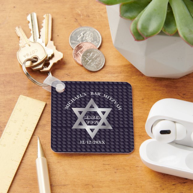Chaveiro Marinho de luxo Blue Magen David estrela design mo (Mesa)