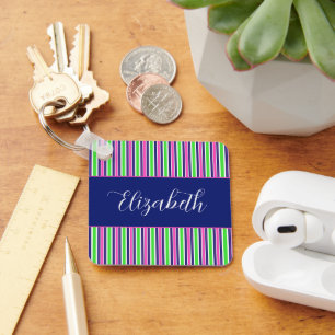 Chaveiro Marinho verde rosa-pré-disquete Bandas azuis perso