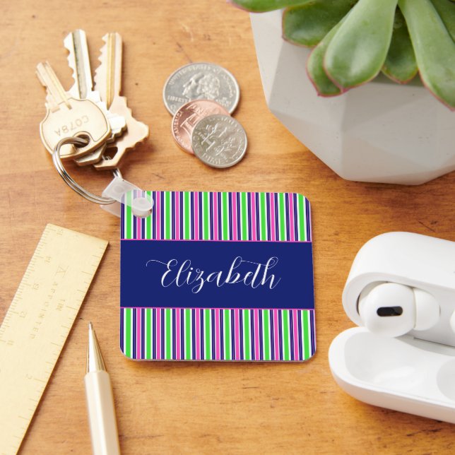 Chaveiro Marinho verde rosa-pré-disquete Bandas azuis perso (Mesa)