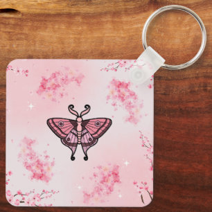 Chaveiro Mariposa Floral, Suave Fantasia de Sakura