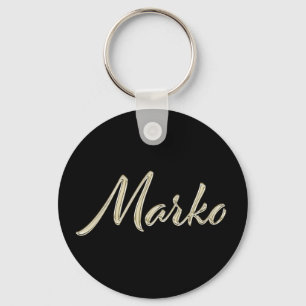 Chaveiro Marko Name whitegold Button Schlüsselanhänger